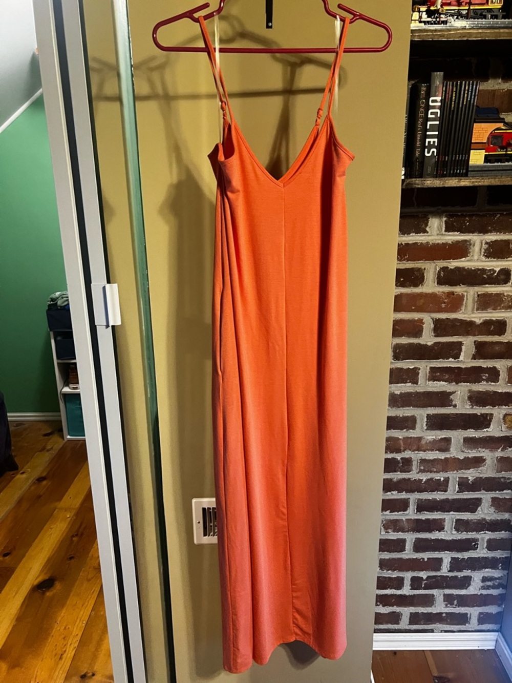 Zenana Outfitters Coral-Orange Spaghetti Strap Maxi Dress